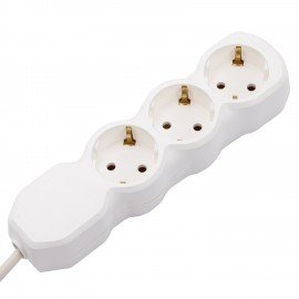 Удлинитель У10-003 3 розетки, с заземлением, 10 А, 1,8 м, белый, 7032