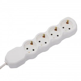 Удлинитель У10-004 4 розетки, с заземлением, 10 А, 5 м, белый, 8695