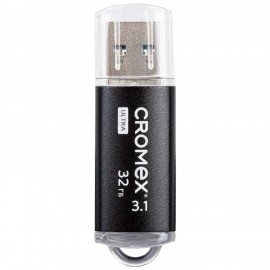 Флеш-диск 32GB CROMEX Ultra USB 3.1, металлический корпус, черный, 514163