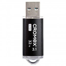 Флеш-диск 32GB CROMEX Ultra USB 3.1, металлический корпус, черный, 514163