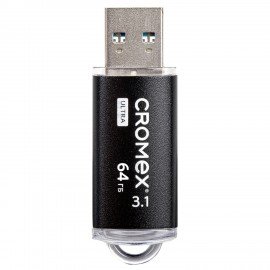 Флеш-диск 64GB CROMEX Ultra USB 3.1, металлический корпус, черный, 514164