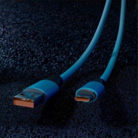 Кабель BOLD USB -TypeC 1 м 3А, SMARTBUY для быстрой зарядки и передачи данных, толстый, синий 18126, 3112BOLD-BLUE