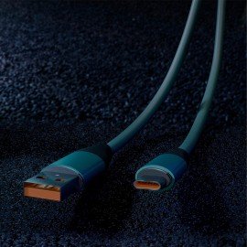 Кабель BOLD USB -TypeC 1 м 3А, SMARTBUY для быстрой зарядки и передачи данных, толстый, мятный 18119, 3112BOLD-MINT