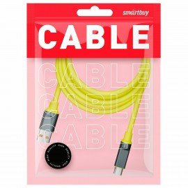 Кабель BOLD USB -TypeC 1 м 3А, SMARTBUY для быстрой зарядки и передачи данных, толстый, желтый 18133, 3112BOLD-YELLOW