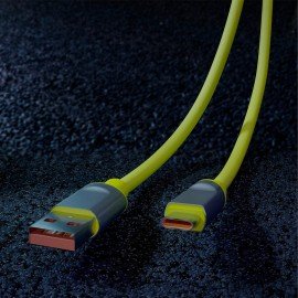 Кабель BOLD USB -TypeC 1 м 3А, SMARTBUY для быстрой зарядки и передачи данных, толстый, желтый 18133, 3112BOLD-YELLOW