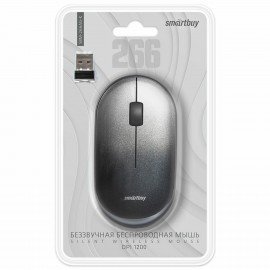 Мышь беспроводная бесшумная SMARTBUY SBM-266AG-K, USB, 2 кнопки + 1 колесо, оптическая, черная