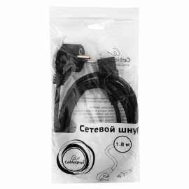 Кабель питания 1.8 м, CABLEXPERT, Schuko-C13, 3x0.5мм2, 6A, с заземлением, черный, PC-186