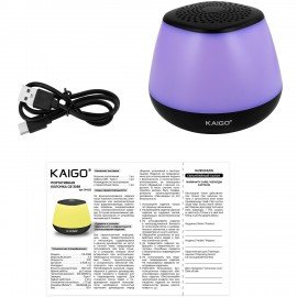 Колонка портативная KAIGO GE-3058, 3 Вт, Bluetooth, Micro SD, RGB, 514222