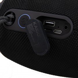 Колонка портативная KAIGO BT10T, 10 Вт, Bluetooth, USB, Micro SD, AUX, RGB, TWS, IPX7, черная, 514224