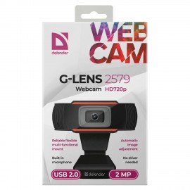 Веб-камера DEFENDER G-lens 2579, HD720p, 2МП, черная 63179