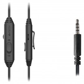 Наушники с микрофоном (гарнитура) A4TECH Fstyler FH100i, проводные, 1.8 м, USB, черные, 1774499