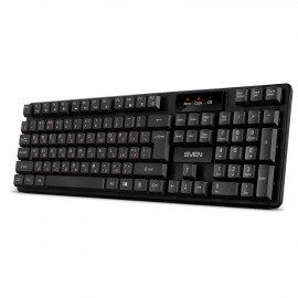 Клавиатура беспроводная SVEN KB-C2300W, USB, 104 клавиши, 2,4 GHz, черная, SV-021474