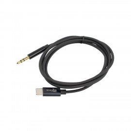 Переходник AUX, Jack 3,5 (M) - Type-C, 1 м, VIXION PRO VX-10c, черный, 02786, БП-00000931