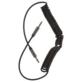 Переходник AUX, Jack 3,5 (M) - Jack 3,5 (M), 2 м, VIXION PRO VX-15, спираль, черный, 02755, БП-00000935