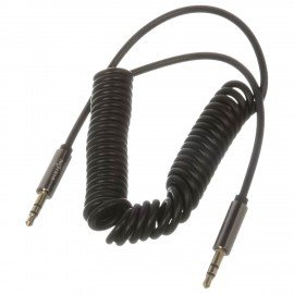 Переходник AUX, Jack 3,5 (M) - Jack 3,5 (M), 2 м, VIXION PRO VX-15, спираль, черный, 02755, БП-00000935