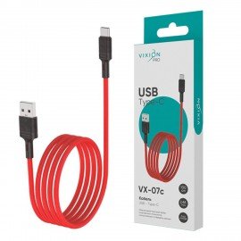 Кабель USB-Type-C, 1 м, VIXION PRO VX-07c, для зарядки и передачи данных, красный, 01239, БП-00000906