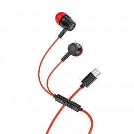 Наушники с микрофоном (гарнитура) VIXION PRO VS-30, проводные, 1,2 м, Type-C, красный, 03431, БП-00001069