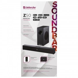 Саундбар DEFENDER Z50, 2.1, 50 Вт, Bluetooth, USB, HDMI, AUX, дерево, 65251