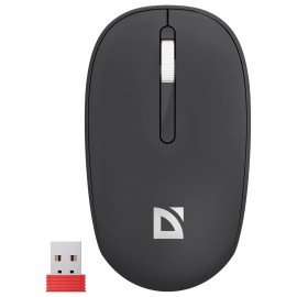 Мышь беспроводная DEFENDER Smart MM-396, 1600 dpi, 2кнопки+1колесо-кнопка, оптическая, черная, 52396