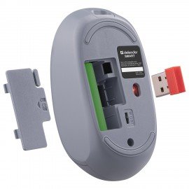 Мышь беспроводная DEFENDER Smart MM-396, 1600 dpi, 2кнопки+1колесо-кнопка, оптическая, синяя, 52397
