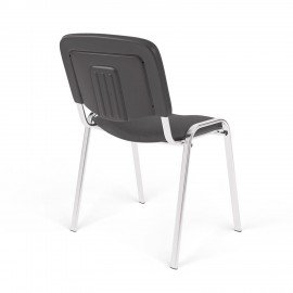 Стул для персонала и посетителей "ИЗО", хромированный каркас, ткань серая С-73, В-40
