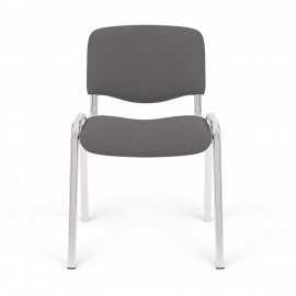 Стул для персонала и посетителей "ИЗО", хромированный каркас, ткань серая С-73, В-40