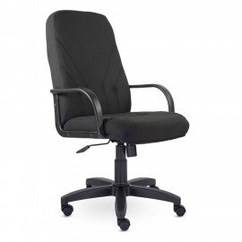 Кресло офисное "Менеджер", ткань, монолитный каркас, черное С-11, В-14