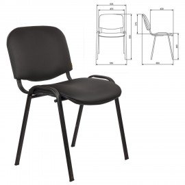 Стул для персонала и посетителей "ИЗО", черный каркас, кожзаменитель черный, Z-11