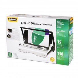 Переплетная машина для пластиковой пружины FELLOWES "STAR+", пробивавет до 15 листов, сшивает до 150 листов, FS-56275