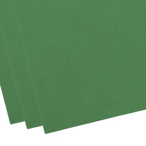 Обложки картонные для переплета, А4, КОМПЛЕКТ 100 шт., тиснение под кожу, 230 г/м2, зеленые, BRAUBERG, 530949