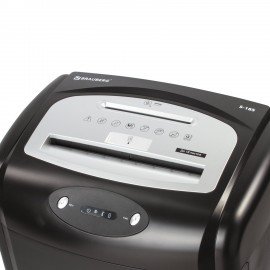 Уничтожитель (шредер) BRAUBERG S18-S, БЕСШУМНЫЙ, 2 уровень секретности, полоски 6 мм, 18 листов, корзина 28 литров, 530961