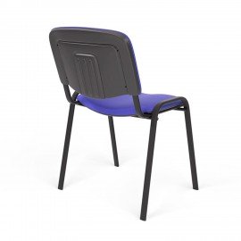 Стул для персонала и посетителей "ИЗО", черный каркас, ткань синяя, В-10/С-06