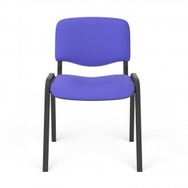 Стул для персонала и посетителей "ИЗО", черный каркас, ткань синяя, В-10/С-06