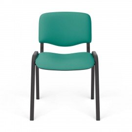 Стул для персонала и посетителей "ИЗО", черный каркас, ткань зеленая, В-27/С-34