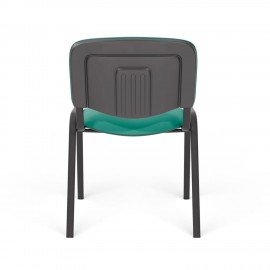 Стул для персонала и посетителей "ИЗО", черный каркас, ткань зеленая, В-27/С-34