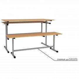 Стол для столовых 1200х600х760 мм, рост 6, серый каркас, ДСП/пластик, цвет бук