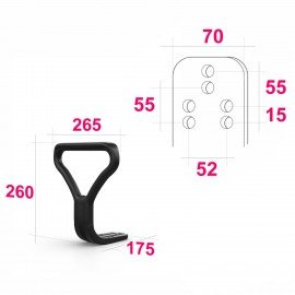 Подлокотник "Самба" для кресла "Престиж", пластиковый, черный