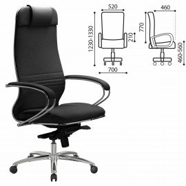 Кресло офисное МЕТТА "SAMURAI" KL-1.04, экокожа, черное