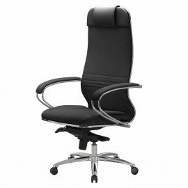 Кресло офисное МЕТТА "SAMURAI" KL-1.04, экокожа, черное