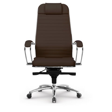 Кресло офисное МЕТТА "SAMURAI" KL-1.04, экокожа, темно-коричневое