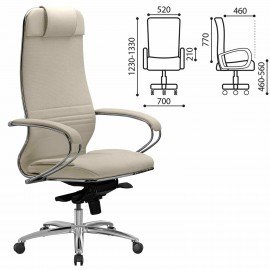 Кресло офисное МЕТТА "SAMURAI" KL-1.04, экокожа, бежевое