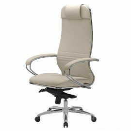 Кресло офисное МЕТТА "SAMURAI" KL-1.04, экокожа, бежевое