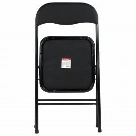 Стул складной BRABIX "Golf CF-007", черный каркас, кожзам черный, 531565