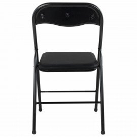 Стул складной BRABIX "Golf CF-007", черный каркас, кожзам черный, 531565