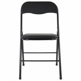 Стул складной BRABIX "Golf CF-007", черный каркас, кожзам черный, 531565