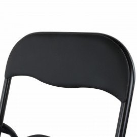 Стул складной BRABIX "Golf CF-007", черный каркас, кожзам черный, 531565