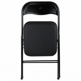 Стул складной BRABIX "Golf CF-007", черный каркас, кожзам черный, 531565