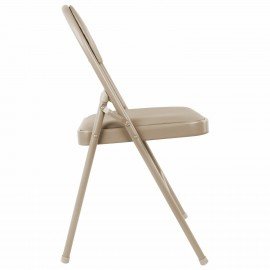 Стул складной BRABIX "Golf Plus CF-003 Комфорт", бежевый каркас, кожзам бежевый, 531567