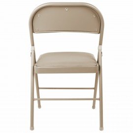 Стул складной BRABIX "Golf Plus CF-003 Комфорт", бежевый каркас, кожзам бежевый, 531567