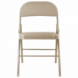 Стул складной BRABIX "Golf Plus CF-003 Комфорт", бежевый каркас, кожзам бежевый, 531567